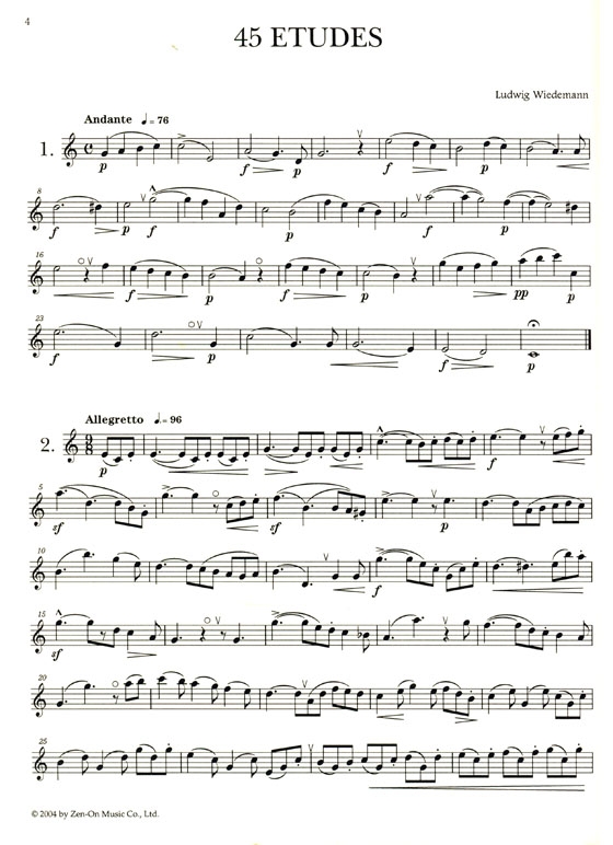 Wiedemann【45 Etudes 】ヴィーデマン 45のエチュード for Oboe Wiedemann【45 Etudes 】ヴィーデマン 45のエチュード for Oboe