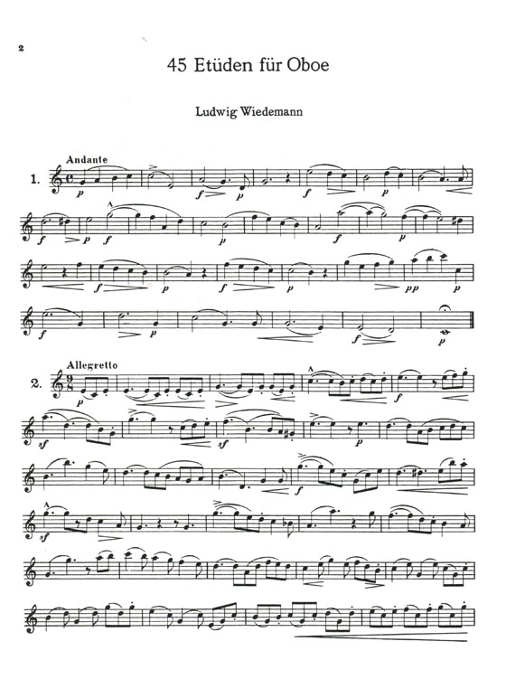 Wiedemann【45 Etudes 】for the Oboe Wiedemann【45 Etudes 】for the Oboe