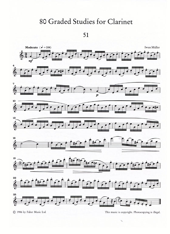 80 Graded Studies for Clarinet 【Book Two】