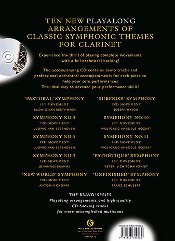 Bravo! Clarinet Playalong Symphonic Themes【CD+樂譜】