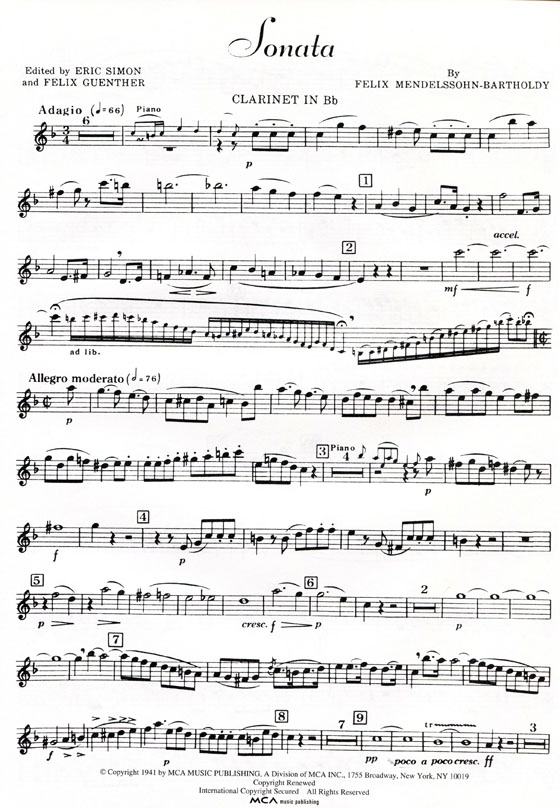 Mendelssohn【Sonata in E-flat major】for Clarinet and Piano