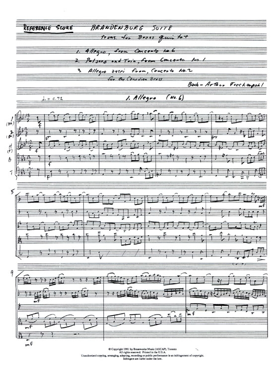 The Canadian Brass【J.S. Bach : Brandenburg Suite No. 1】for Brass Quintet