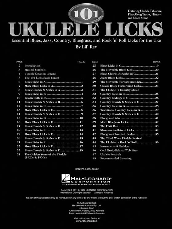 101 Ukulele Licks【CD+樂譜】