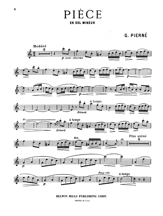 Pierné【Pièce In G Minor】for Clarinet and Piano