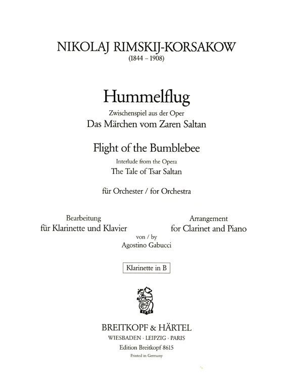 Rimskij Korsakow【Hummelflug】für Klarinette und Klavier