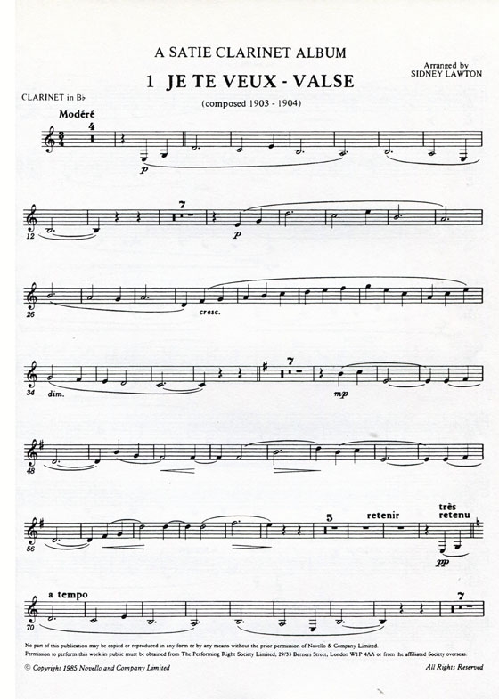 A【Satie】Clarinet Album