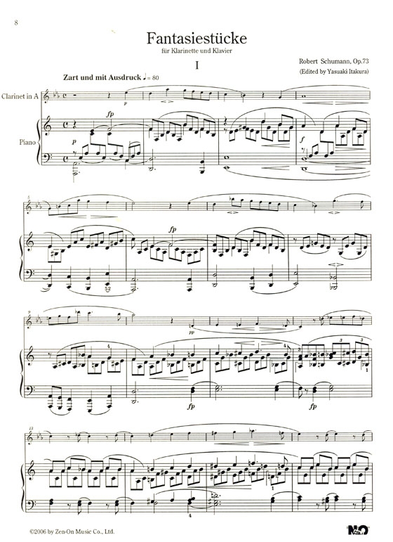 Schumann【Fantasiestücke 幻想小曲集】Op. 73 for Clarinet