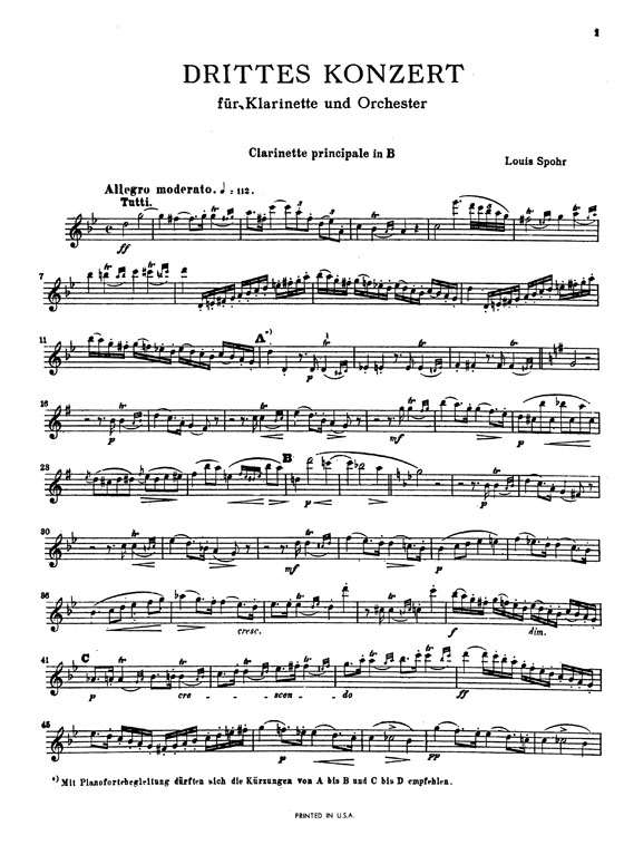 Spohr【Concerto No. 3 , f minor】for Clarinet and Piano