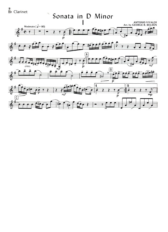 Vivaldi【Sonata In D Minor】for B♭ Clarinet and Piano Ⅲ