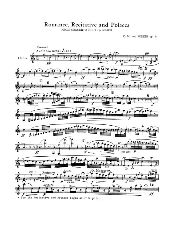 Weber【Romance, Recitative and Polacca】 from Concerto No. 2 , Opus 74 for Clarinet and Piano