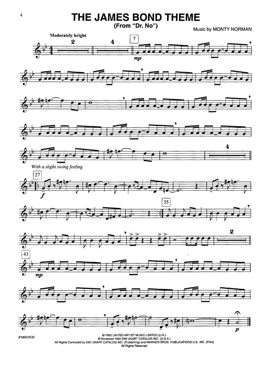James Bond 007 Collection【CD+樂譜】Trumpet James Bond 007 Collection【CD+樂譜】Trumpet