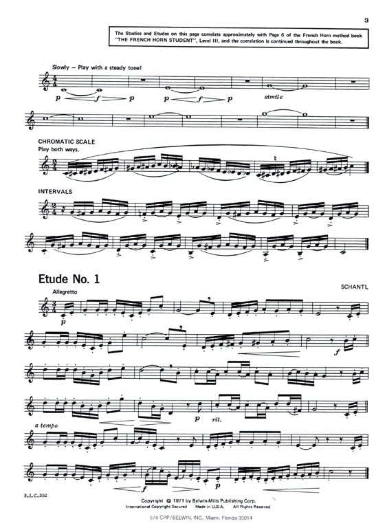Student Instrumental Course【Studies and Melodious Etudes for French Horn】Level Three