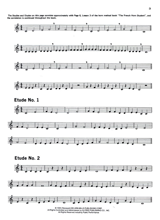 Student Instrumental Course【Studies and Melodious Etudes for French Horn】Level One