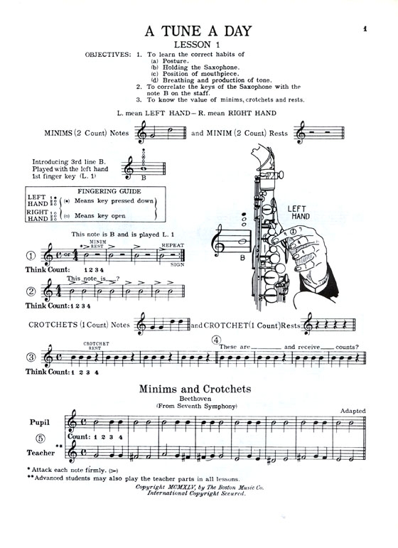 A Tune a Day【Book One】for Saxophone A Tune a Day【Book One】for Saxophone