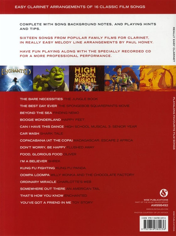 Favourite Film Songs【CD+樂譜】Really Easy Clarinet