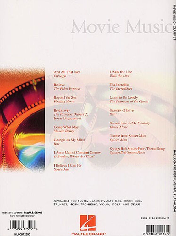 Movie Music for Clarinet 【CD+樂譜】