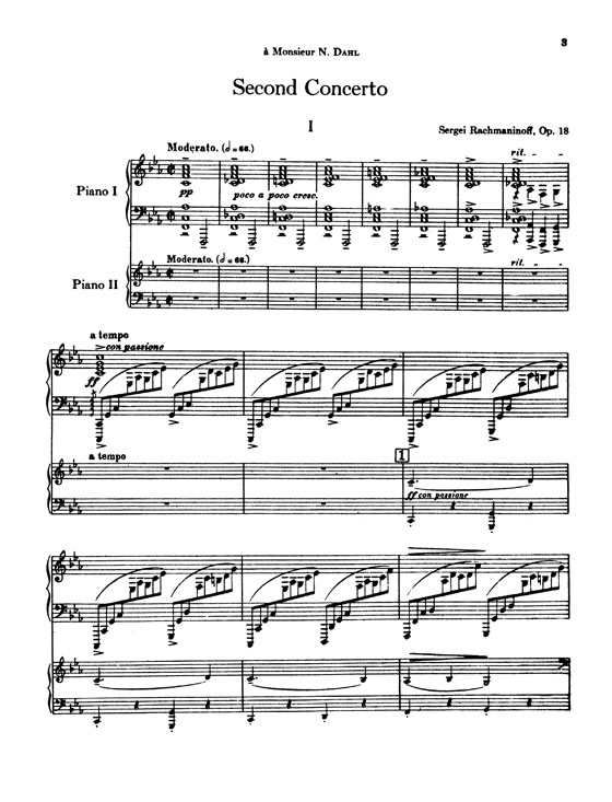 Rachmaninoff【Piano Concerto No. 2 , Opus 18】for Two Pianos / Four Hands