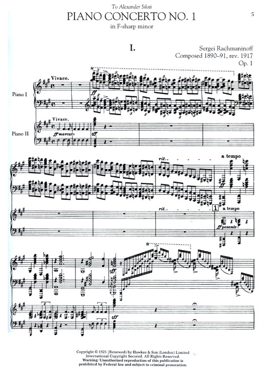 Rachmaninoff【Three Piano Concertos】for Two Piano, Four Hands