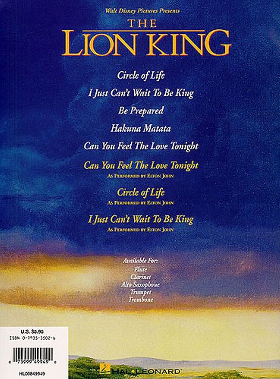 The Lion King【Walt Disney Pictures Presents】for Flute