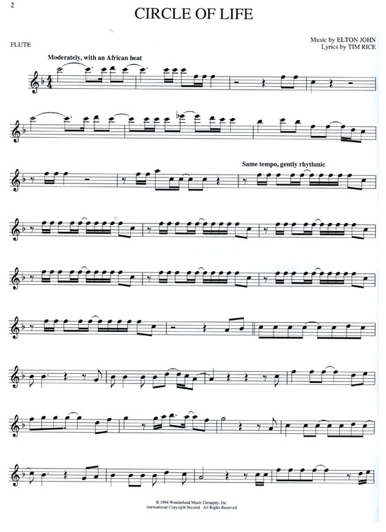 The Lion King【Walt Disney Pictures Presents】for Flute The Lion King【Walt Disney Pictures Presents】for Flute