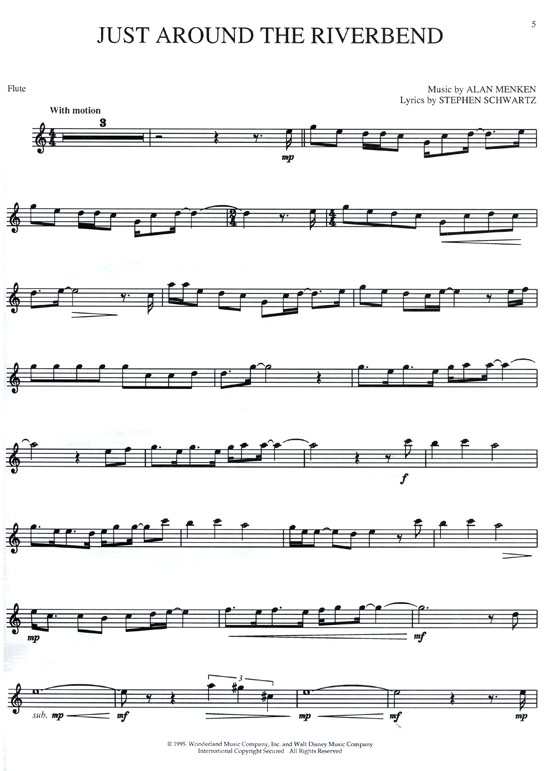 Pocahontas【Walt Disney Pictures Presents】for Flute Pocahontas【Walt Disney Pictures Presents】for Flute