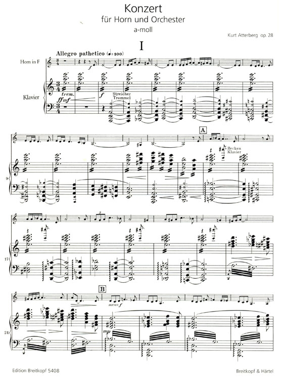 Atterberg【Konzert a-moll , Op. 28】für Horn und Orchester