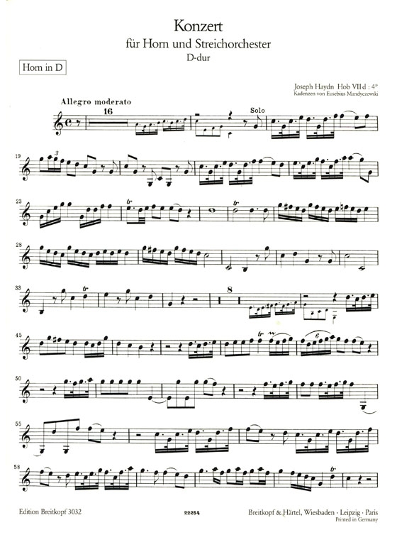 Haydn【Konzert D-dur, Hob VIId: 4】für Horn und Streichorchester