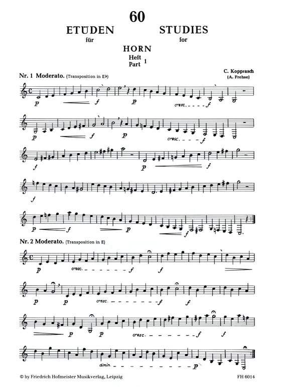 Kopprasch【60 selected studies】for Horn , Part 1