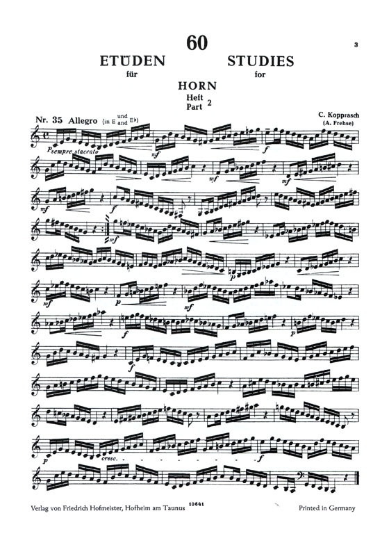 Kopprasch【60 selected studies】for Horn , Part 2