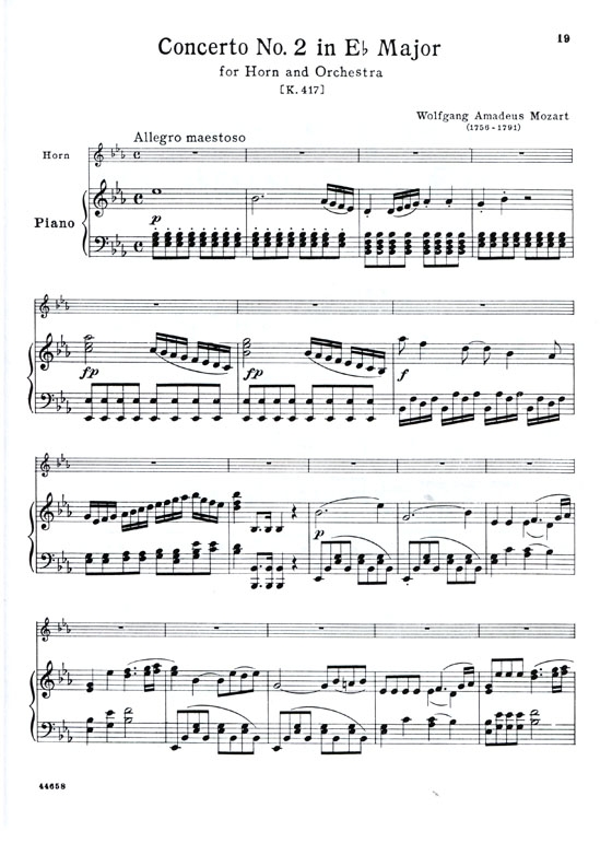 Mozart【Four Horn Concertos & Concert Rondo】for the Horn with Piano Accompaniment