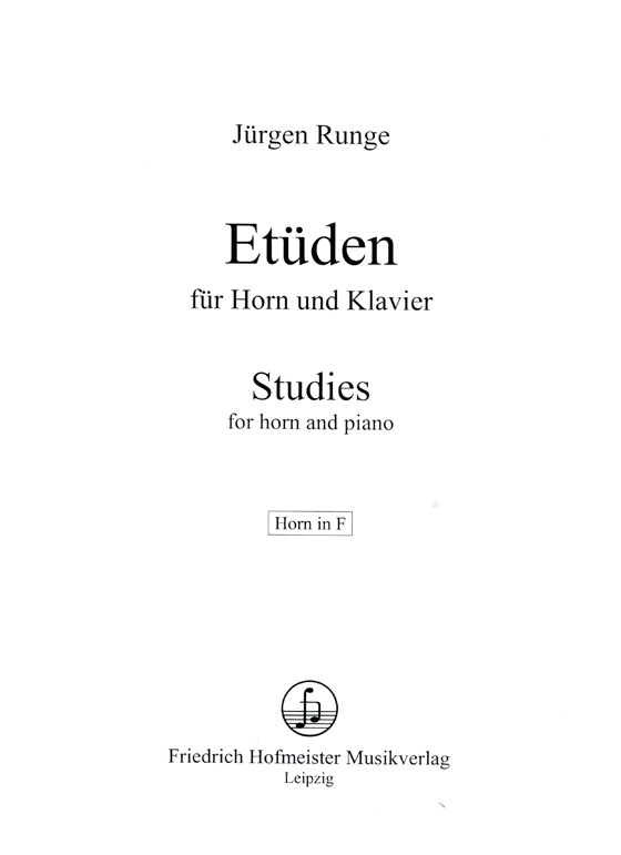 Jürgen Runge【Etüden】für Horn und Klavier