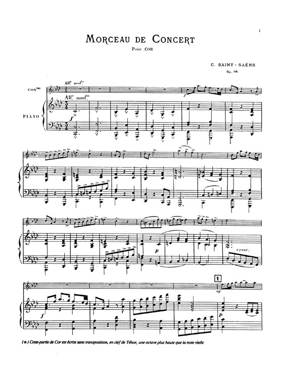 Saint Saëns【Morceau De Concert , Opus 94】for Horn and Piano