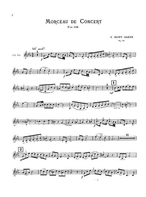 Saint Saëns【Morceau De Concert , Opus 94】for Horn and Piano