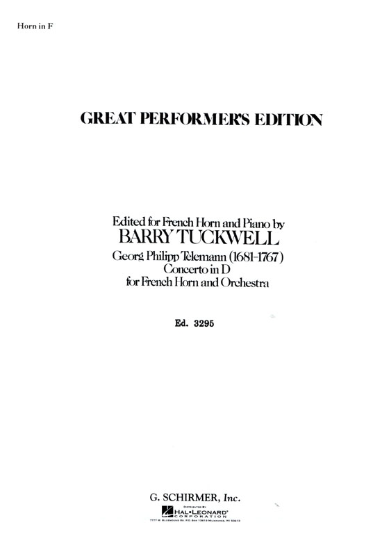 Georg Philipp Telemann【Concerto in D】for French Horn and Orchestra