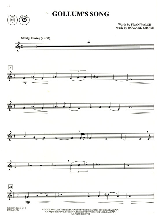 The Lord of the Rings【CD+樂譜】Horn In F, Level 2-3 The Lord of the Rings【CD+樂譜】Horn In F, Level 2-3