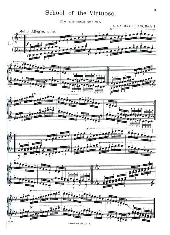 Czerny【School of the Virtuoso, Op. 365 】for the Piano