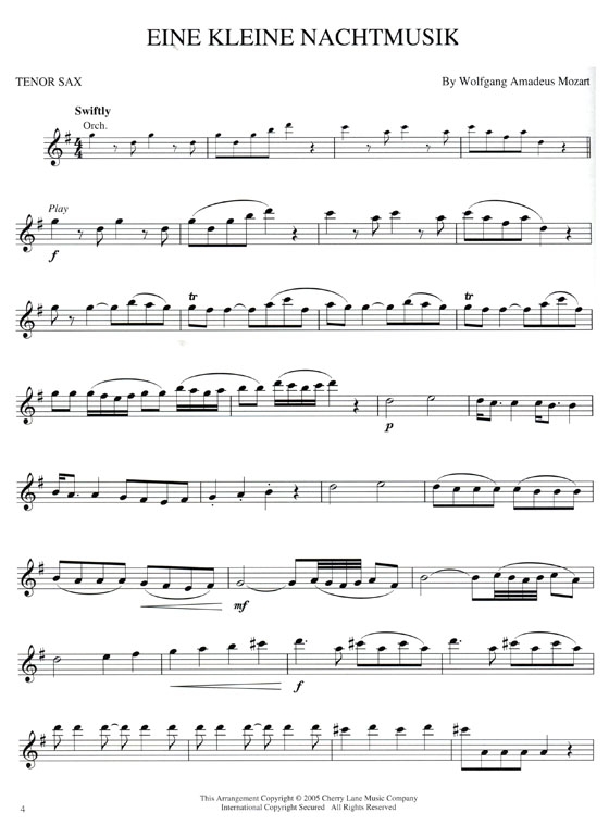 15 Most Popular Classical Melodies【CD+樂譜】for Tenor Sax 15 Most Popular Classical Melodies【CD+樂譜】for Tenor Sax