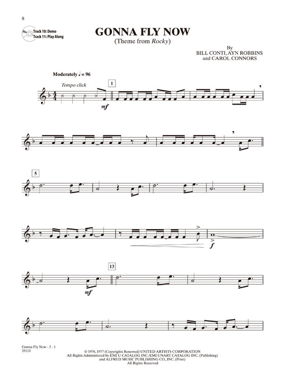 Classic Movie Instrumental Solos【CD+樂譜】for Tenor Saxophone, Level 2-3