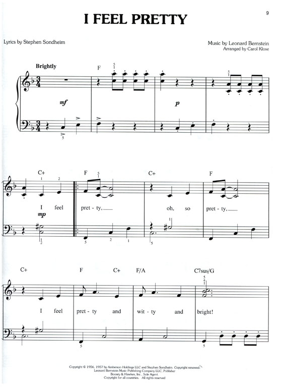 West Side Story for Easy Piano Selections