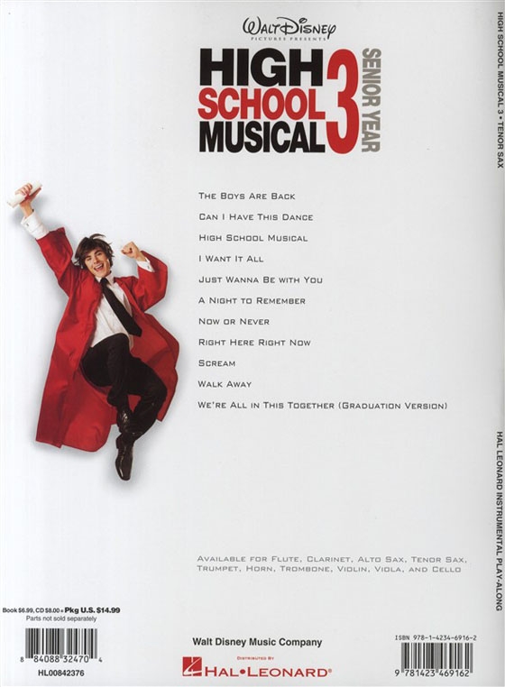 High School Musical 3【CD+樂譜】for Tenor Sax