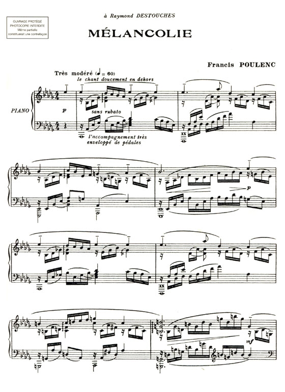Francis Poulenc【Mélancolie】pour piano