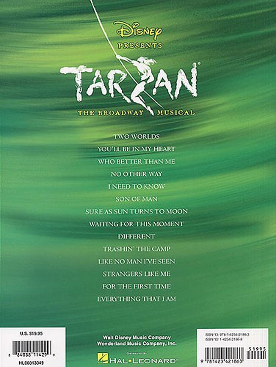 Disney Presents【Tarzan】The Broadway Musical Piano‧Vocal‧Guitar