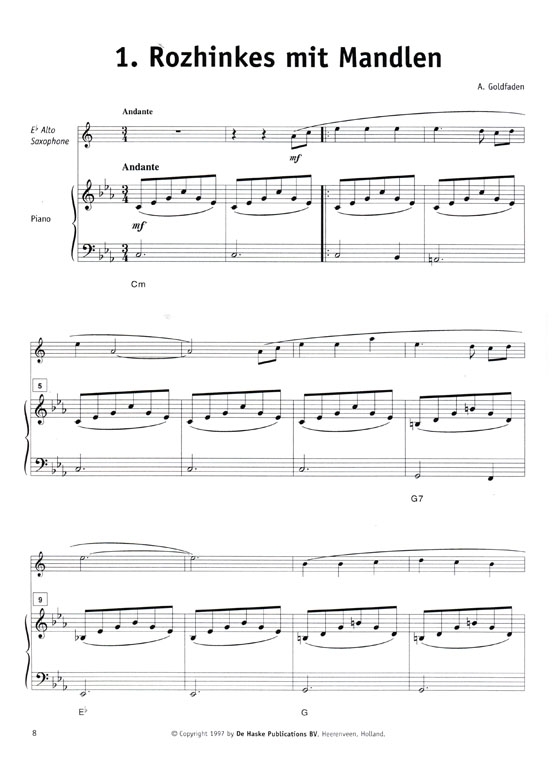 Klezmers for E♭ Alto Saxophone & Piano Accompaniment , Grade 2- 3