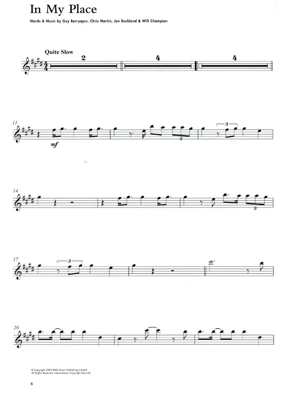 Coldplay【2CD+樂譜】Playalong for Alto Saxophone