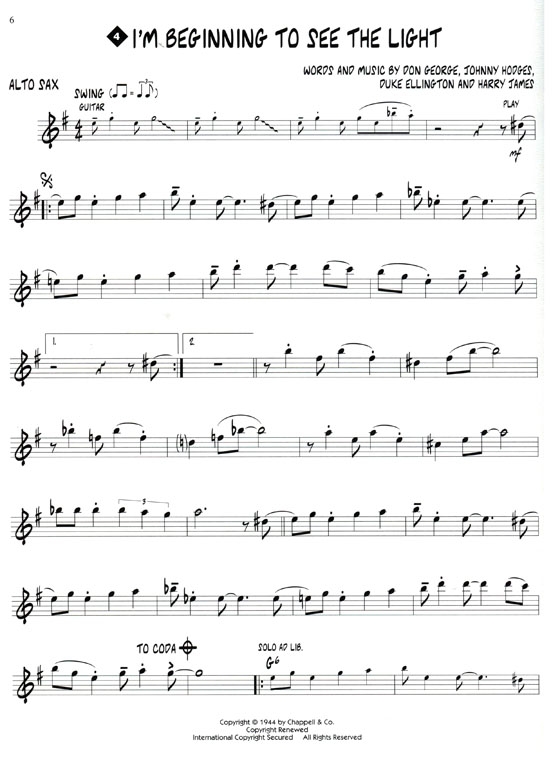 Play the Duke : 11 Ellington Jazz Classics【CD+樂譜】for Alto Sax