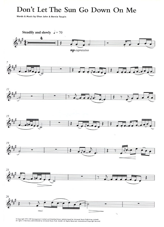 Elton John【2CD+樂譜】Playalongfor Alto Saxophone