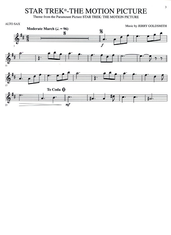 Star Trek Themes for Alto Sax