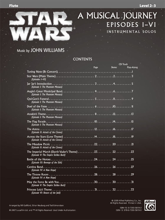 Star Wars : A Musical Journey Episodes Ⅰ-Ⅵ 【CD+樂譜】Instrumental Solos , Flute, Level 2-3 Star Wars : A Musical Journey Episodes Ⅰ-Ⅵ 【CD+樂譜】Instrumental Solos , Flute, Level 2-3