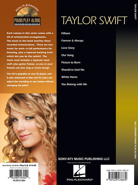 Taylor Swift Piano Play-Along【Volume 95】Piano/Vocal/Guitar‧CD