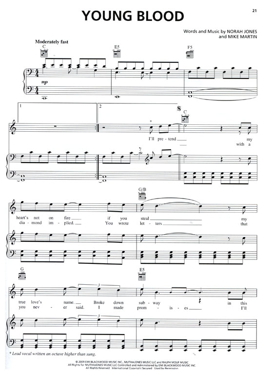 Norah Jones【The fall】for Piano‧Vocal‧Guitar